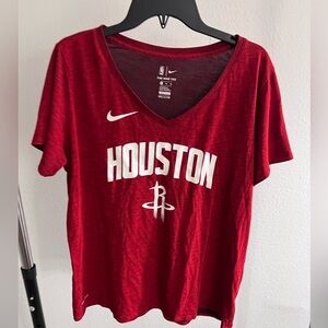 Nike Red Women’s Houston Rockets V-Neck gently worn Size XL X-Large
